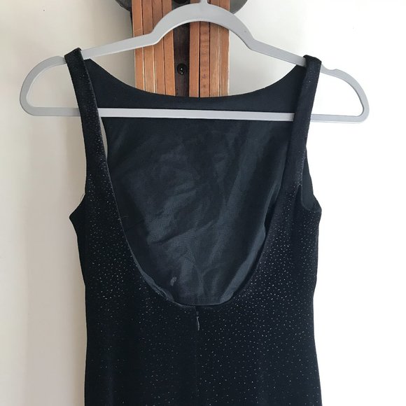 Vintage Black Velvet Evening Dress - Picture 3 of 4